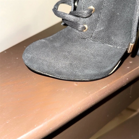 INC Women's Black Lace-Up Suede Boots Size 5.5M Casual Chunky Heel - Picture 2 of 11